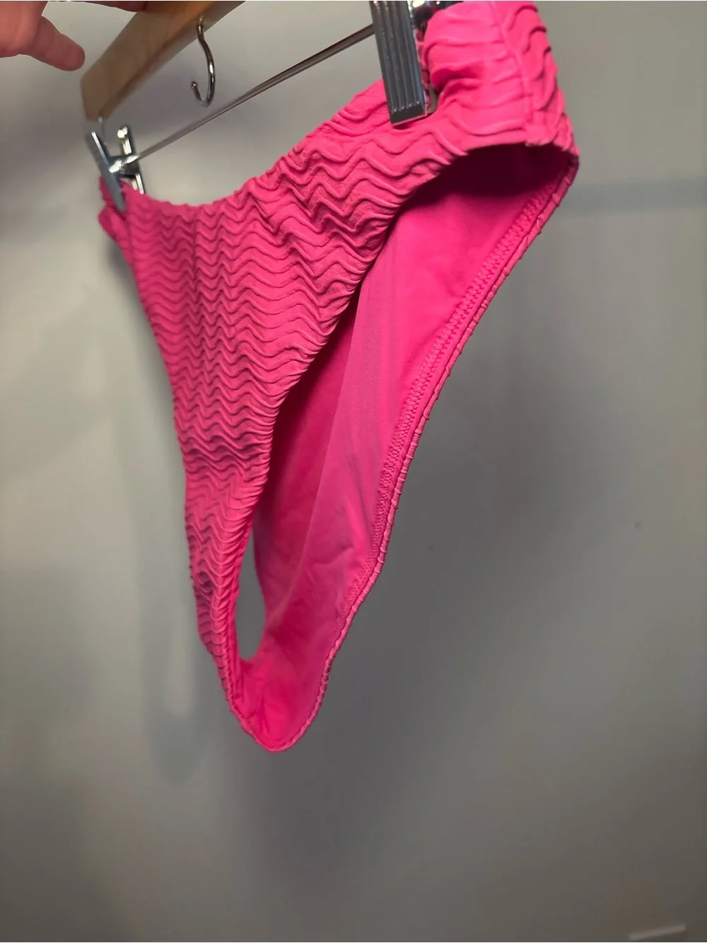 Margot Textured Chevron Bikini - Fuchsia Sm/Med